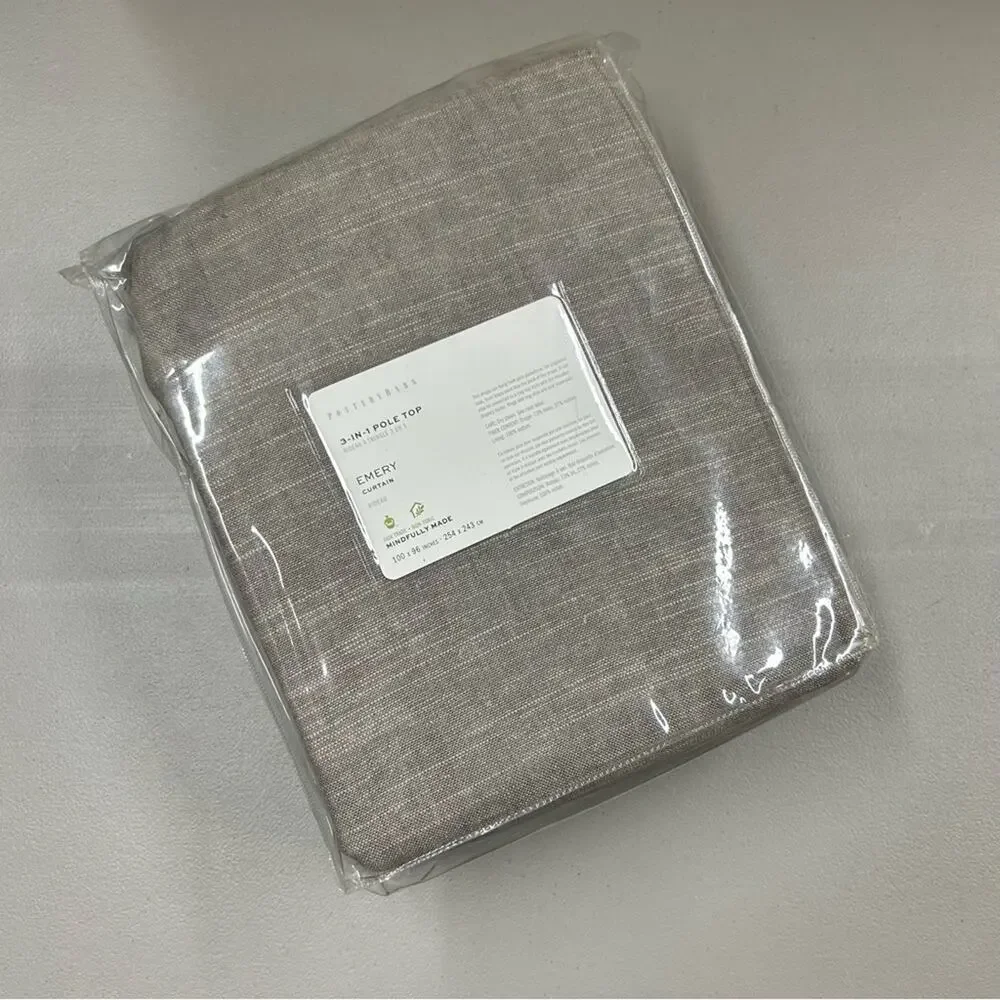 Pottery Barn Emery Linen Cotton 3 in 1 Curtain Window Panel 100